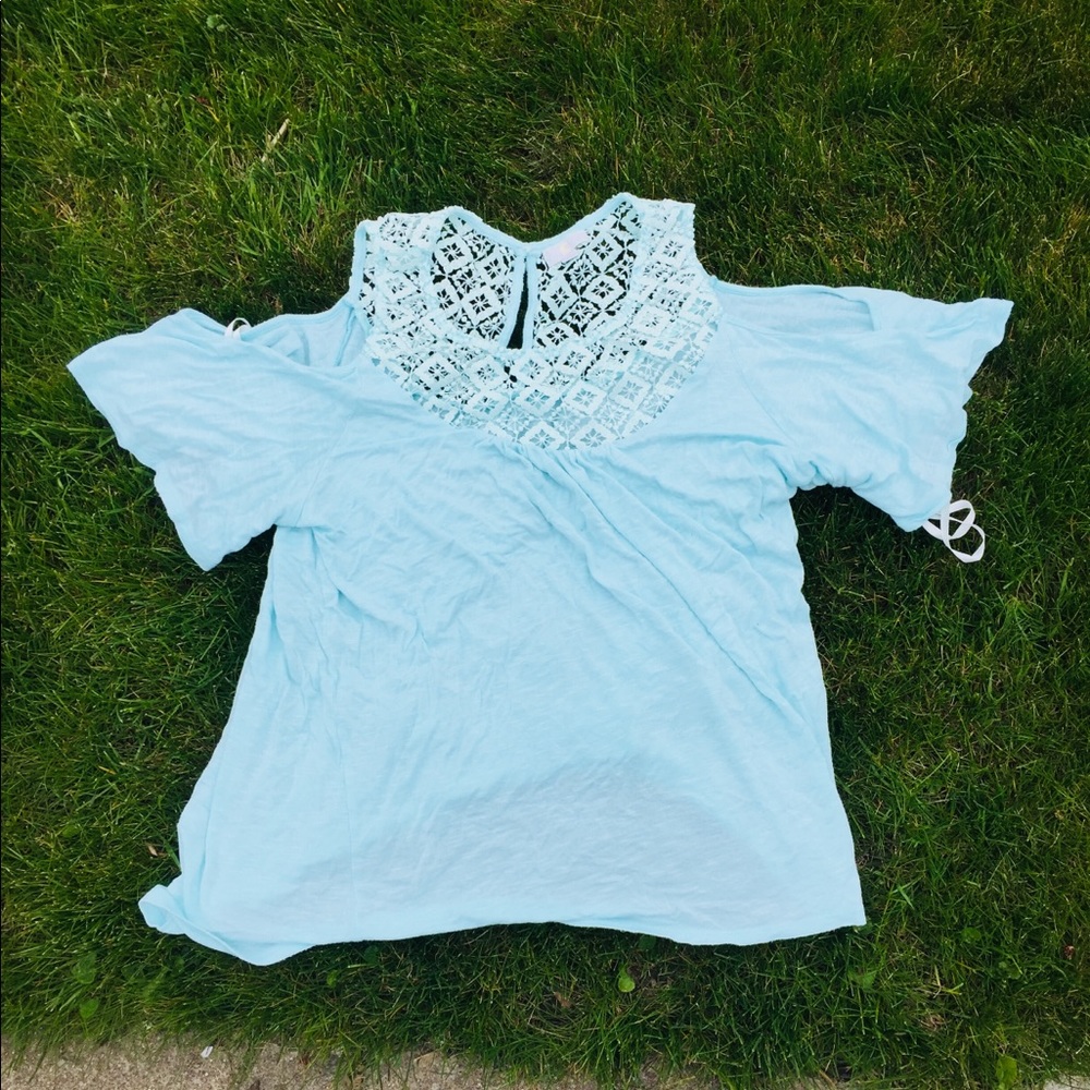 Lace Sea Foam Shirt